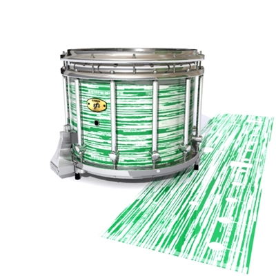 Yamaha 9300/9400 Field Corps Snare Drum Slip - Chaos Brush Strokes Green and White (Green)