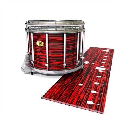 Yamaha 9300/9400 Field Corps Snare Drum Slip - Chaos Brush Strokes Red and Black (Red)