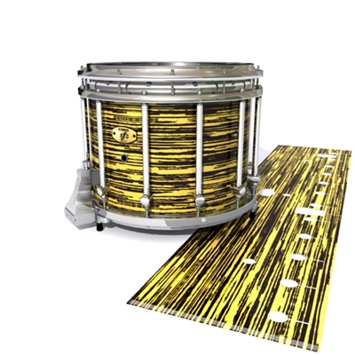 Yamaha 9300/9400 Field Corps Snare Drum Slip - Chaos Brush Strokes Yellow and Black (Yellow)