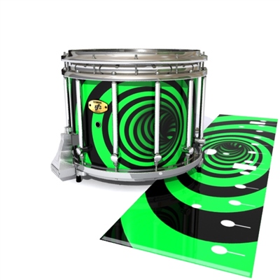 Yamaha 9300/9400 Field Corps Snare Drum Slip - Green Vortex Illusion (Themed)