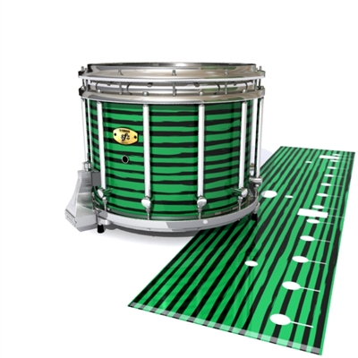 Yamaha 9300/9400 Field Corps Snare Drum Slip - Lateral Brush Strokes Green and Black (Green)