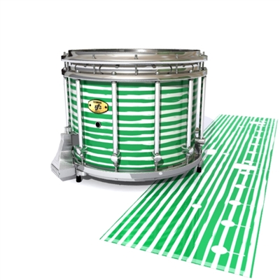 Yamaha 9300/9400 Field Corps Snare Drum Slip - Lateral Brush Strokes Green and White (Green)