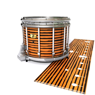 Yamaha 9300/9400 Field Corps Snare Drum Slip - Lateral Brush Strokes Orange and Black (Orange)