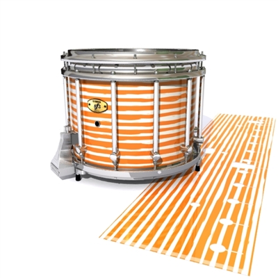 Yamaha 9300/9400 Field Corps Snare Drum Slip - Lateral Brush Strokes Orange and White (Orange)