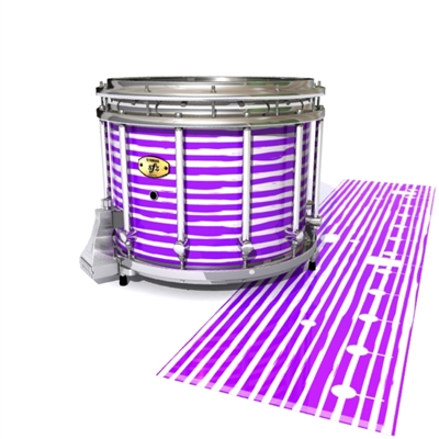 Yamaha 9300/9400 Field Corps Snare Drum Slip - Lateral Brush Strokes Purple and White (Purple)