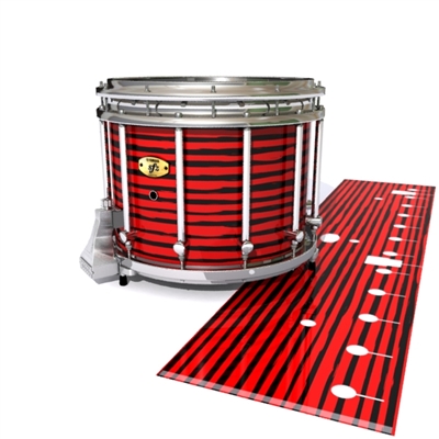 Yamaha 9300/9400 Field Corps Snare Drum Slip - Lateral Brush Strokes Red and Black (Red)