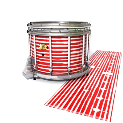 Yamaha 9300/9400 Field Corps Snare Drum Slip - Lateral Brush Strokes Red and White (Red)