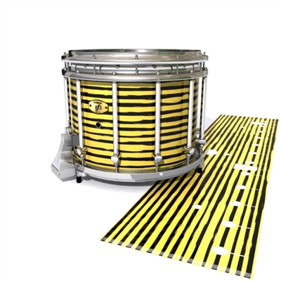 Yamaha 9300/9400 Field Corps Snare Drum Slip - Lateral Brush Strokes Yellow and Black (Yellow)