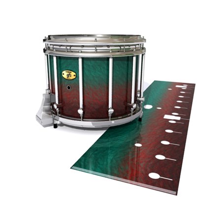 Yamaha 9300/9400 Field Corps Snare Drum Slip - Red River Fade (Red) (Aqua)
