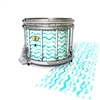 Yamaha 9300/9400 Field Corps Snare Drum Slip - Wave Brush Strokes Aqua and White (Green) (Blue)