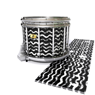 Yamaha 9300/9400 Field Corps Snare Drum Slip - Wave Brush Strokes Black and White (Neutral)