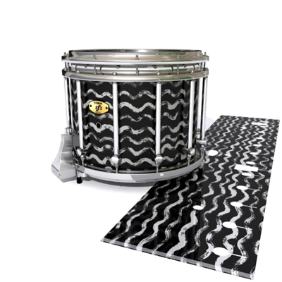 Yamaha 9300/9400 Field Corps Snare Drum Slip - Wave Brush Strokes Grey and Black (Neutral)