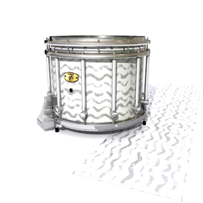 Yamaha 9300/9400 Field Corps Snare Drum Slip - Wave Brush Strokes Grey and White (Neutral)