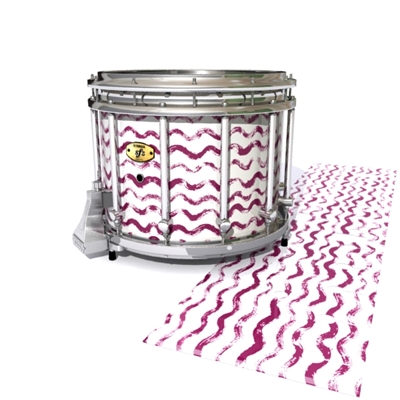 Yamaha 9300/9400 Field Corps Snare Drum Slip - Wave Brush Strokes Maroon and White (Red)