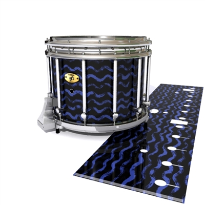 Yamaha 9300/9400 Field Corps Snare Drum Slip - Wave Brush Strokes Navy Blue and Black (Blue)