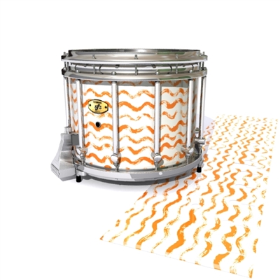 Yamaha 9300/9400 Field Corps Snare Drum Slip - Wave Brush Strokes Orange and White (Orange)