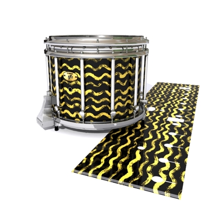 Yamaha 9300/9400 Field Corps Snare Drum Slip - Wave Brush Strokes Yellow and Black (Yellow)