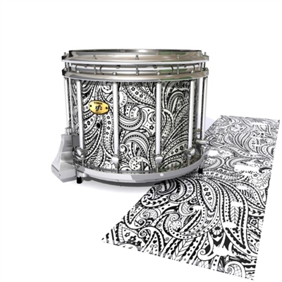 Yamaha 9300/9400 Field Corps Snare Drum Slip - White Paisley (Themed)