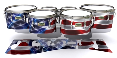 Yamaha 8200 Field Corps Tenor Drum Slips - Stylized American Flag