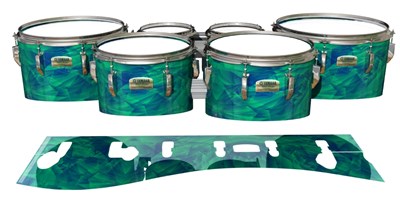Yamaha 8200 Field Corps Tenor Drum Slips - Aqua Cosmic Glass (Aqua)