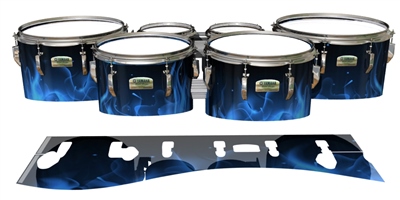 Yamaha 8200 Field Corps Tenor Drum Slips - Blue Flames (Themed)