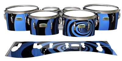 Yamaha 8200 Field Corps Tenor Drum Slips - Blue Vortex Illusion (Themed)