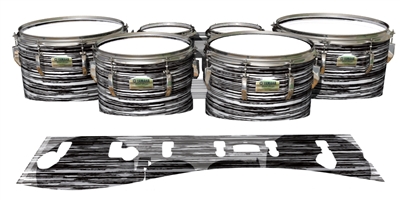 Yamaha 8200 Field Corps Tenor Drum Slips - Chaos Brush Strokes Black and White (Neutral)