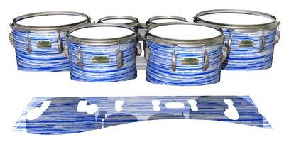 Yamaha 8200 Field Corps Tenor Drum Slips - Chaos Brush Strokes Blue and White (Blue)