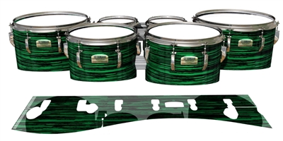 Yamaha 8200 Field Corps Tenor Drum Slips - Chaos Brush Strokes Green and Black (Green)