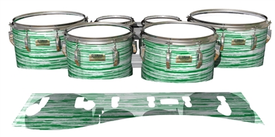 Yamaha 8200 Field Corps Tenor Drum Slips - Chaos Brush Strokes Green and White (Green)