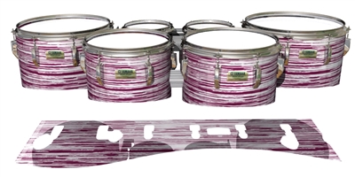 Yamaha 8200 Field Corps Tenor Drum Slips - Chaos Brush Strokes Maroon and White (Red)