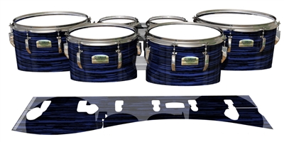 Yamaha 8200 Field Corps Tenor Drum Slips - Chaos Brush Strokes Navy Blue and Black (Blue)