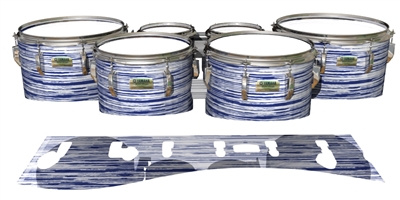 Yamaha 8200 Field Corps Tenor Drum Slips - Chaos Brush Strokes Navy Blue and White (Blue)