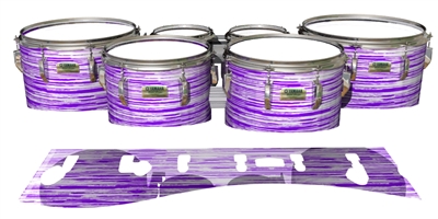 Yamaha 8200 Field Corps Tenor Drum Slips - Chaos Brush Strokes Purple and White (Purple)