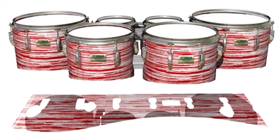 Yamaha 8200 Field Corps Tenor Drum Slips - Chaos Brush Strokes Red and White (Red)