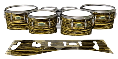 Yamaha 8200 Field Corps Tenor Drum Slips - Chaos Brush Strokes Yellow and Black (Yellow)