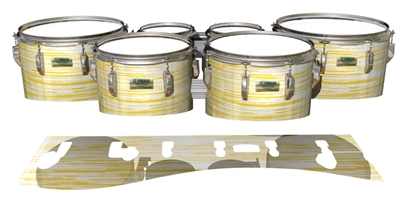 Yamaha 8200 Field Corps Tenor Drum Slips - Chaos Brush Strokes Yellow and White (Yellow)