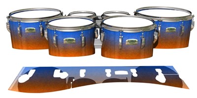Yamaha 8200 Field Corps Tenor Drum Slips - Exuma Sunset (Blue) (Orange)
