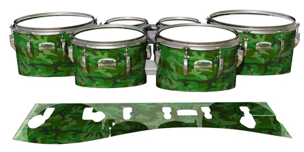 Yamaha 8200 Field Corps Tenor Drum Slips - Forest Traditional Camouflage (Green)