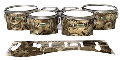 Yamaha 8200 Field Corps Tenor Drum Slips - Golden Gears (Themed)