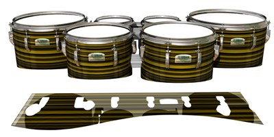 Yamaha 8200 Field Corps Tenor Drum Slips - Gold Horizon Stripes (Yellow)