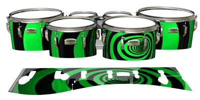 Yamaha 8200 Field Corps Tenor Drum Slips - Green Vortex Illusion (Themed)