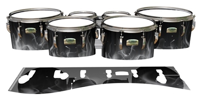 Yamaha 8200 Field Corps Tenor Drum Slips - Grey Flames (Themed)