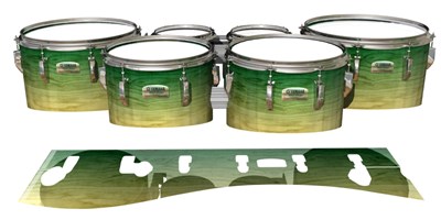 Yamaha 8200 Field Corps Tenor Drum Slips - Jungle Stain Fade (Green)