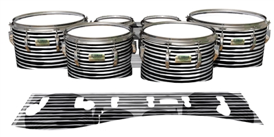 Yamaha 8200 Field Corps Tenor Drum Slips - Lateral Brush Strokes Black and White (Neutral)