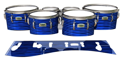 Yamaha 8200 Field Corps Tenor Drum Slips - Lateral Brush Strokes Blue and Black (Blue)