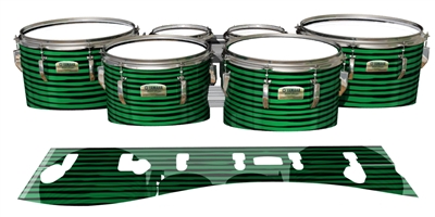 Yamaha 8200 Field Corps Tenor Drum Slips - Lateral Brush Strokes Green and Black (Green)