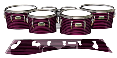 Yamaha 8200 Field Corps Tenor Drum Slips - Lateral Brush Strokes Maroon and Black (Red)