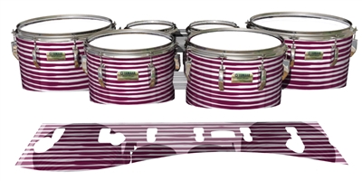 Yamaha 8200 Field Corps Tenor Drum Slips - Lateral Brush Strokes Maroon and White (Red)