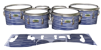 Yamaha 8200 Field Corps Tenor Drum Slips - Lateral Brush Strokes Navy Blue and White (Blue)